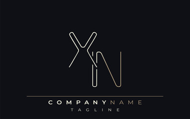 XN Abstract Line Style Logo. Minimalist Design Featuring the Letters X and N Abstract Line Style