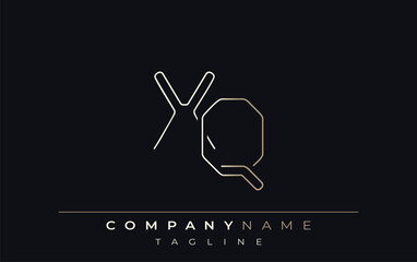 XQ Abstract Line Style Logo. Minimalist Design Featuring the Letters X and Q Abstract Line Style