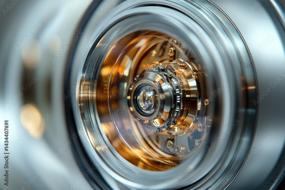 Aufkleber intricate mechanism of a precision lens, showcasing its complex internal workings and sophisticated 