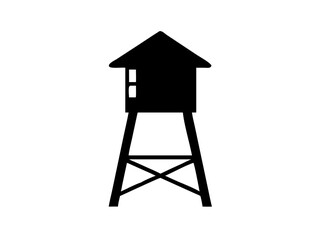 Watchtower Lookout Guard Tower Silhouette Icon