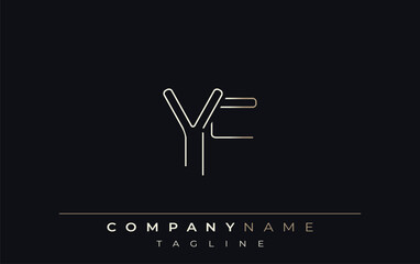 YF Abstract Line Style Logo. Minimalist Design Featuring the Letters Y and F Abstract Line Style