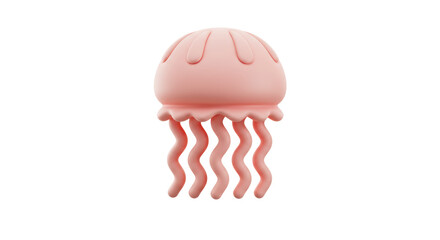 Isolated Pink Jellyfish Symbolizing Marine Life in Ocean