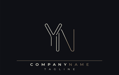 YN Abstract Line Style Logo. Minimalist Design Featuring the Letters Y and N Abstract Line Style