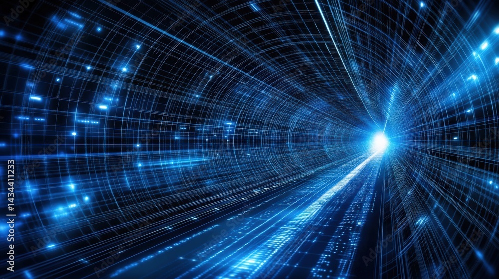 Poster digital tunnel of data flow