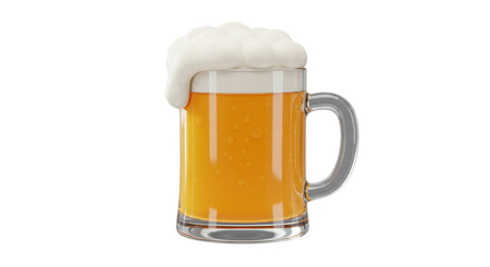 Isolated Mug of Beer with Frothy Foam Refreshment