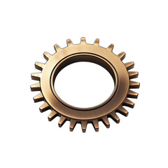 Brass Metal Gear on white background