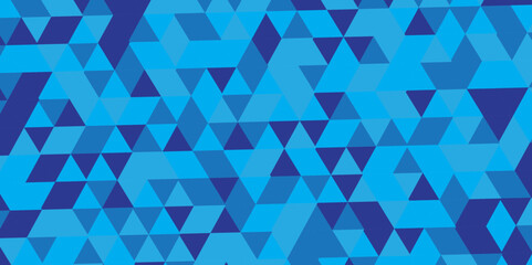 Obraz premium Blue triangle mosaic Background. Business polygonal texture. Abstract polygon Geometric banner background. 
