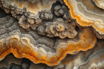 Obraz premium Intricate, layered rock formation with a cauliflower-like texture and orange-brown accents.