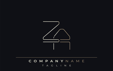 ZA Abstract Line Style Logo. Minimalist Design Featuring the Letters Z and A Abstract Line Style
