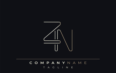 ZN Abstract Line Style Logo. Minimalist Design Featuring the Letters Z and N Abstract Line Style