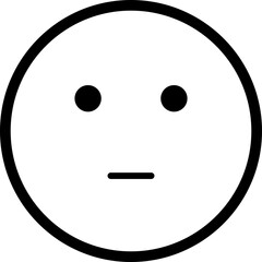Hollow classic-style serious emoji with neutral eyes and a straight mouth.