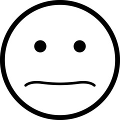 Fototapeta premium Hollow disappointed face with round eyes and a slight downward curved mouth.