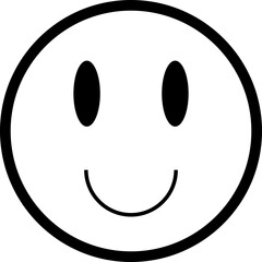 Hollow smiley face with an expressive curved smile and bright round eyes.