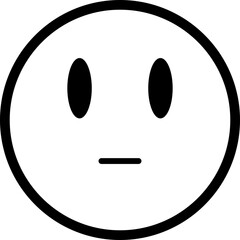 Hollow emoticon face with a mix of serious and humorous expression.