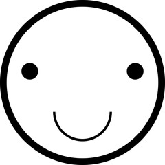 Playful hand-drawn style face with a curved smile and simple eyes.