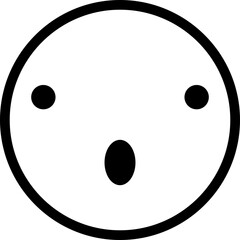 Simple outline of a face with a surprised expression.