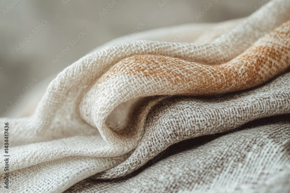 Poster soft, neutral-toned woven fabric with subtle texture and color variations.