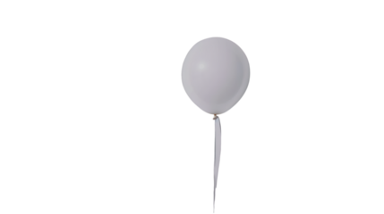 Single white balloon floating gracefully isolated on a white background