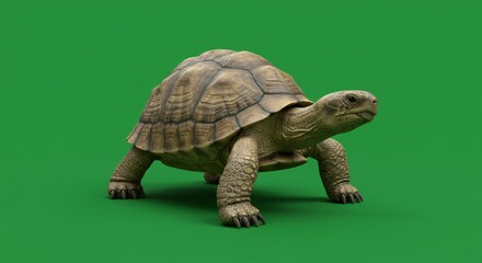 Turtle on Green Background