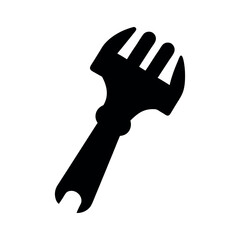 Third Hand Tool Black Vector Silhouette