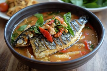 Spicy mackerel in soup Thai cuisine