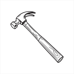 claw hammer vector art illustration
