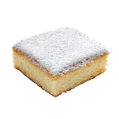 Isolated Plain Cake with Powdered Sugar Isolated White Background