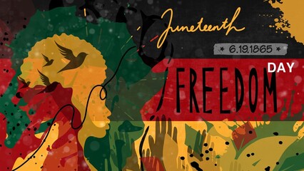 Abstract colorful background of Juneteenth National Independence Day