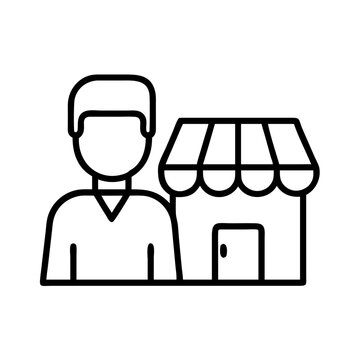 recommend clip art: Small business owner entrepreneur shop storefront local business retail store owner success concept