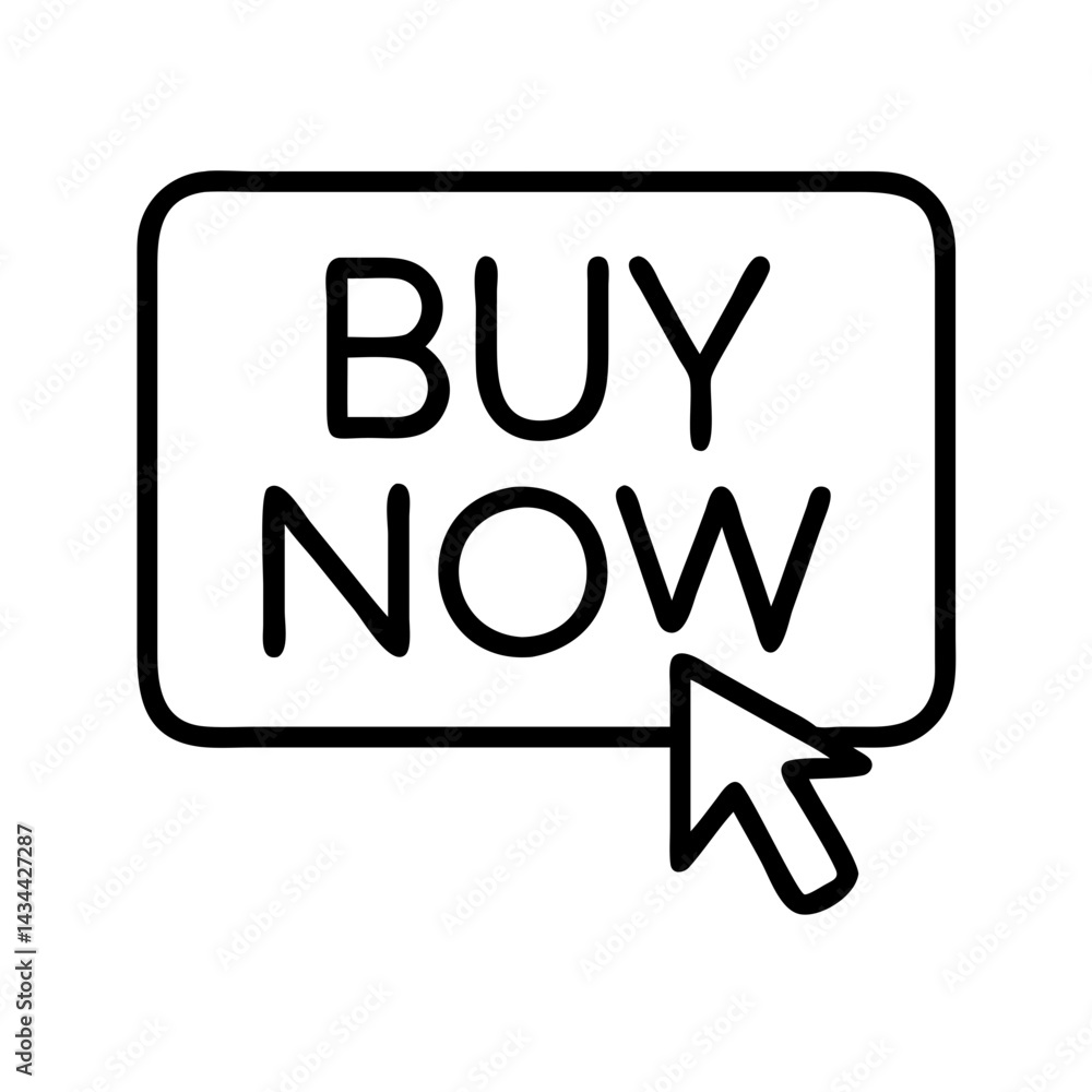 Aufkleber buy now button vector graphic element for ecommerce website shop online store purchase click action 
