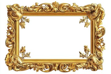 An ornate gold frame with intricate floral designs