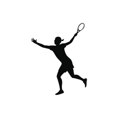 tennis player silhouette vector