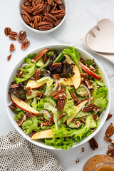 Apple Pecan Salad on a White Marble Countertop