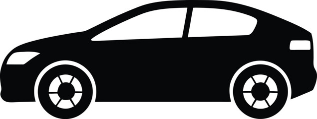 black car isolated on white