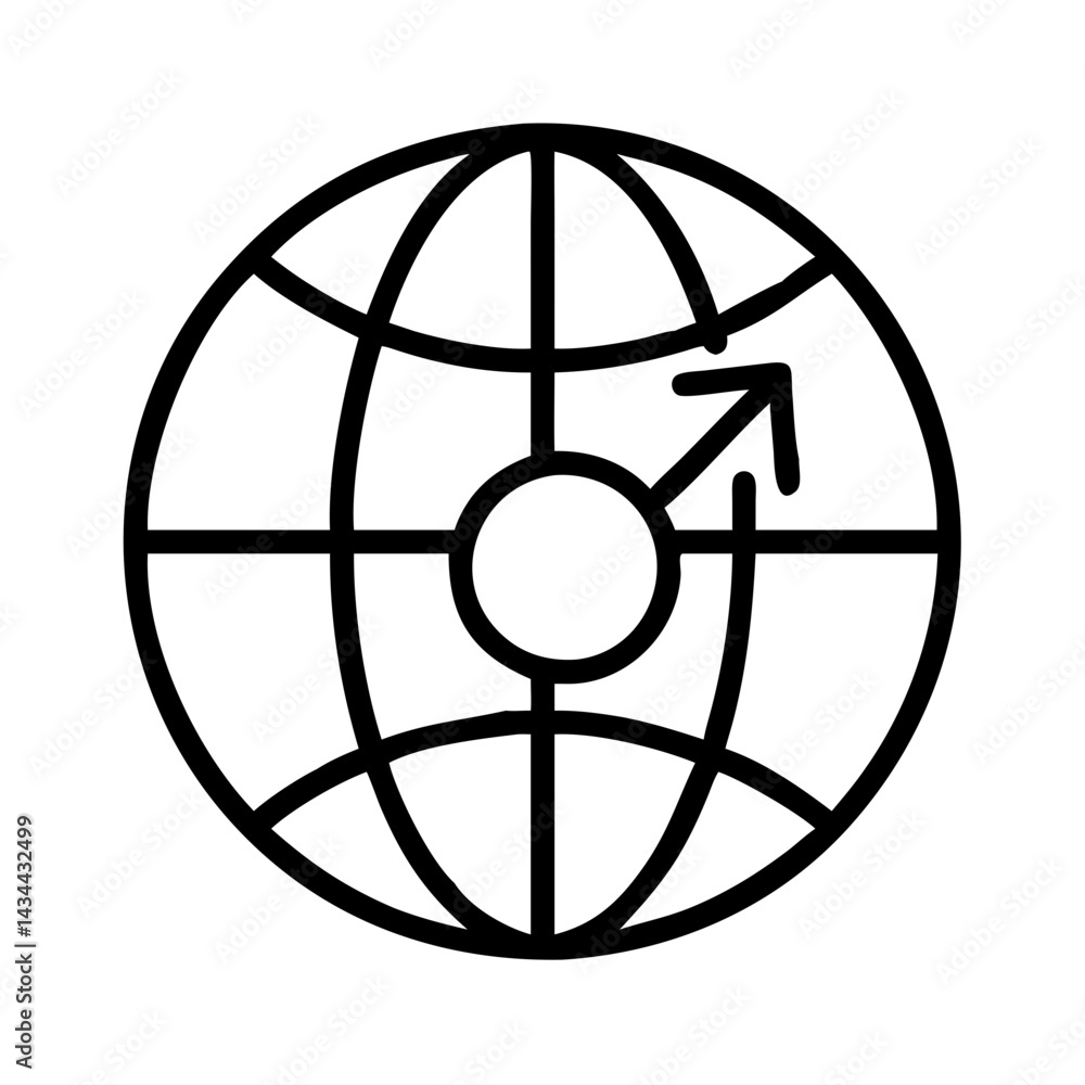 Poster globe arrow direction navigation world earth map location travel global positioning system gps 90