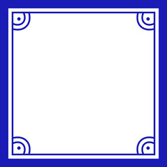 Mexican talavera ceramic tile with classic geometric frame pattern. Vector illustration. Mosaic design art from Puebla.