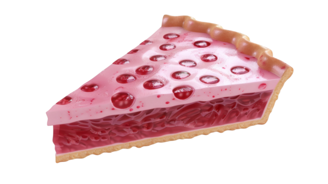 Slice of pie 3D render icon isolated on white background