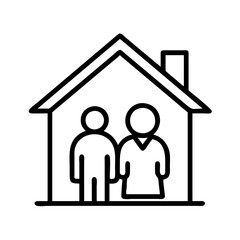 Family home icon real estate house residence couple together living property insurance concept