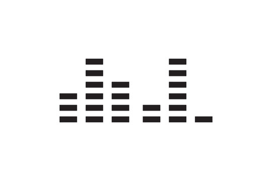 Audio equalizer bars black icon vector Vector