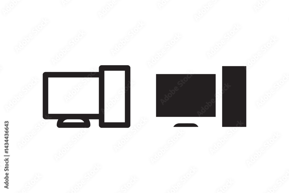 Poster desktop computer icon comparison vector vector