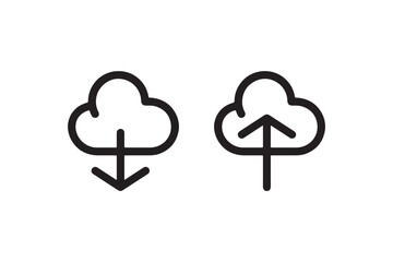 Cloud download and upload icon vector Vector