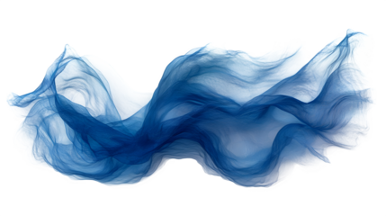 Flowing wave of blue water with ripples isolated on white background