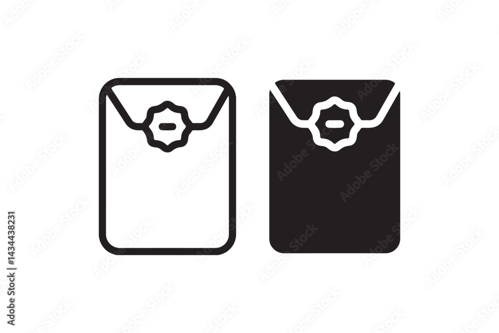 Poster secure envelope icon with seal stamp vector