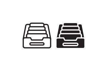 Document archive drawer icon for storage Vector