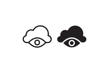 Fototapeta premium Cloud surveillance icon with eye symbol Vector