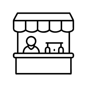 recommend clip art: Outline market stall vendor shop trade fair commerce selling retail store stand business kiosk booth design