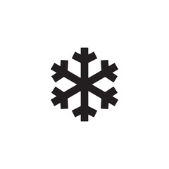 Black snowflake icon representing cold weather Vector