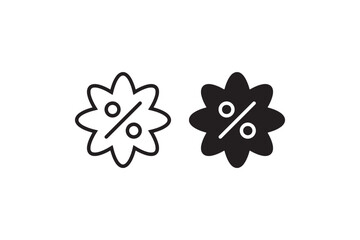 Percentage discount badge icon symbols Vector