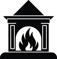 vector illustration of a burning stove