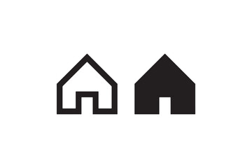 Simple home icon symbol in two styles Vector